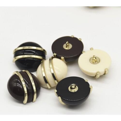 Resin metal double button trench coat button creative mens and womens corner metal buttons 5pcs