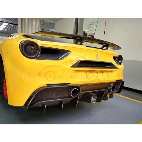 Suitable for Ferrari 488 carbon fiber tail fin, fixed wind wing, spoiler, automotive supplies, auto parts