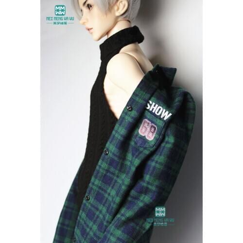 BJD doll clothes for 60-70cm BJD uncle Casual long plaid shirt, vest, pants