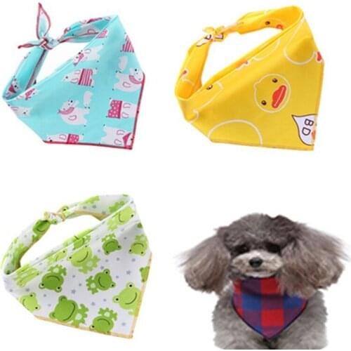 Plaid Adjustable Dog Bandana Cotton Pet Neckerchief Cat Triangle Scarf Soft Saliva Towel Small Medium Large Dog Accessories