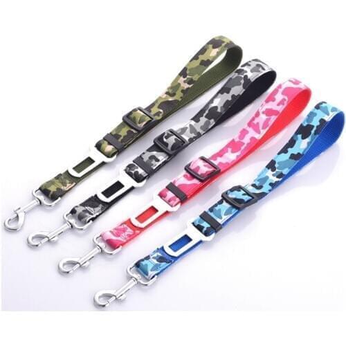 Camo/Leopard Print Safety Seat Belt for Dog Cat Puppy Pet Life Belt Cat Yokie Teddy Seat Belts Leash for Collar Harness