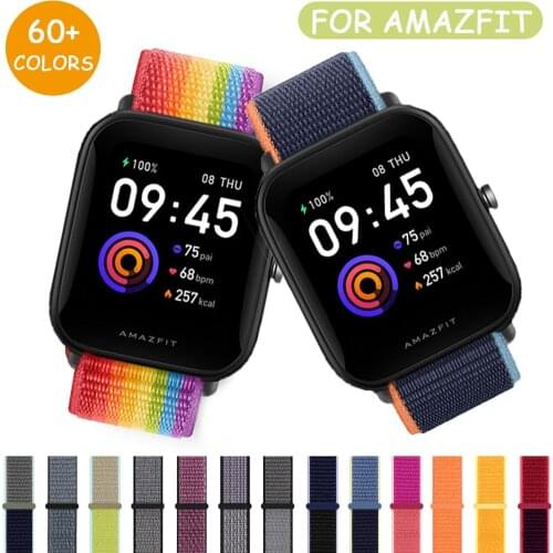 20mm/22mm band For Amazfit GTS 2 2e strap GTS2 Mini GTR 42mm/47mm GTR2/2e Nylon Loop belt Bracelet correa Amazfit bip/pace strap