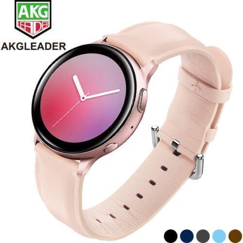 For Samsung Galaxy Watch Active2 40mm Watch Band Genuine Leather Straps For Galaxy Watch 42mm Amazfit Bip 20mm Bracelet