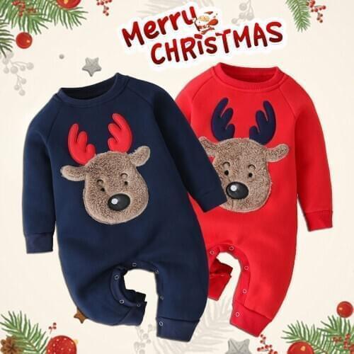 Christmas 2020 Bodysuit for newborns Newborn Infant Baby Boy Girl Long Sleeve Christmas Deer Romper Jumpsuit Clothes для новорож