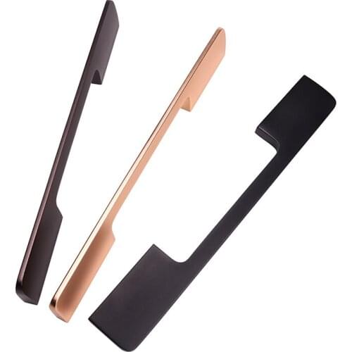 HJY Aluminum Profile Dresser Cabinet Handles Drawer Pulls Wardrobe Door Kitchen Cupboard Handles Furniture Hardware A153