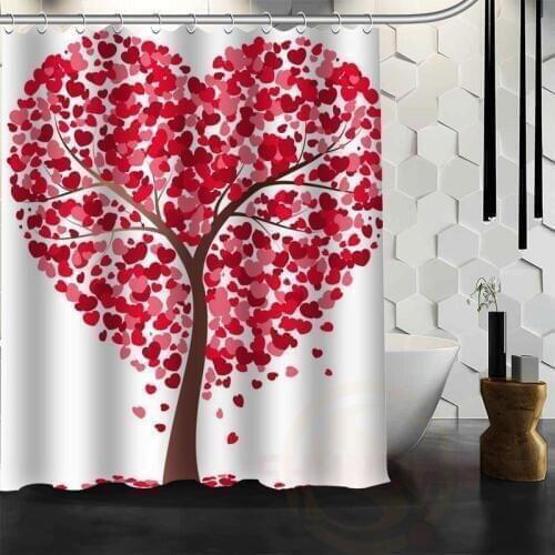 ShunQian Best Nice Custom Heart Tree Shower Curtain Bath Curtain Waterproof Fabric Bathroom Curtain Shower MORE SIZE WJY&41