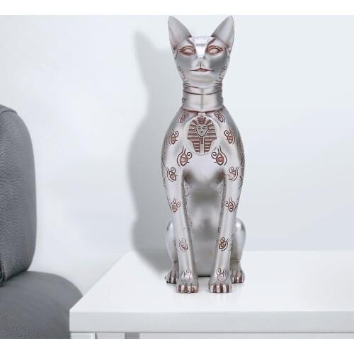 Modern Sculpture Egypt Sphinx Cat Egyptian Totem Resin Sculpture Originally Designed Cat Sculpture Home Decoration