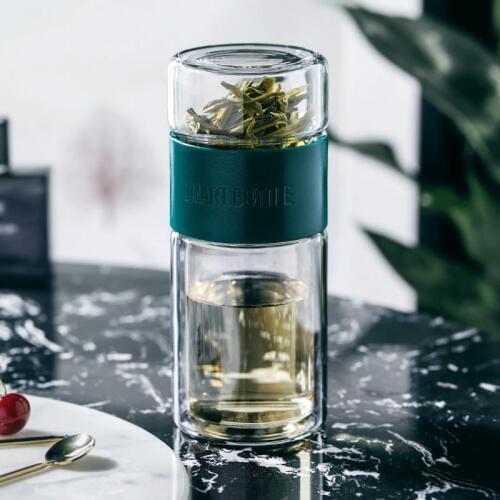 Glass Water bottle With Tea Infuser crystal Glass Cups Travel Mug for Tea Cup With Lid Tumbler Tea Infuser Water Bottles Cup