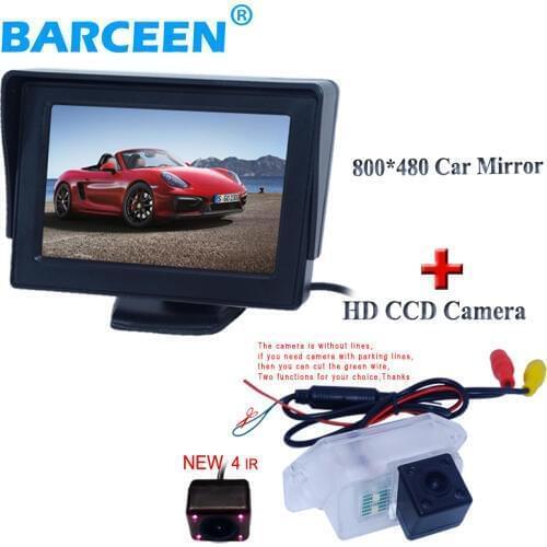 Universal car monitor 4.3" and shckproof with watrproof glass lens car reversing camera use for Mitsubishi Lancer