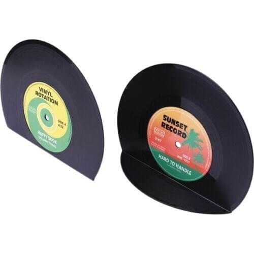 Vinyl Record Bookends Stand Book Ends Book Stopper Holder Shelf Home Decor