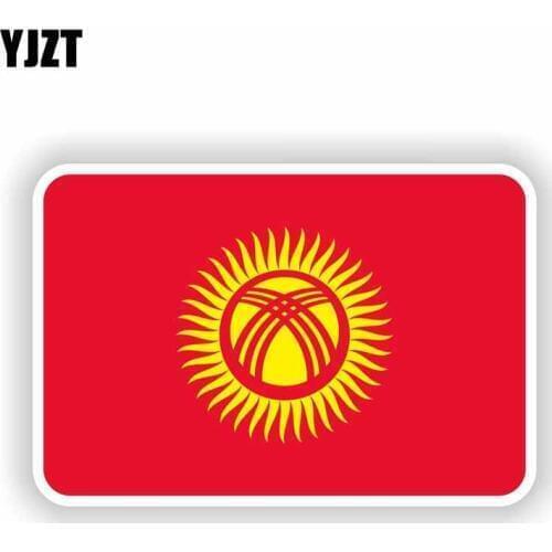 YJZT 15.4CM*10.2CM Personality Kyrgyzstan Flag Reflective Car Sticker Car Window Creative Decal 6-1834