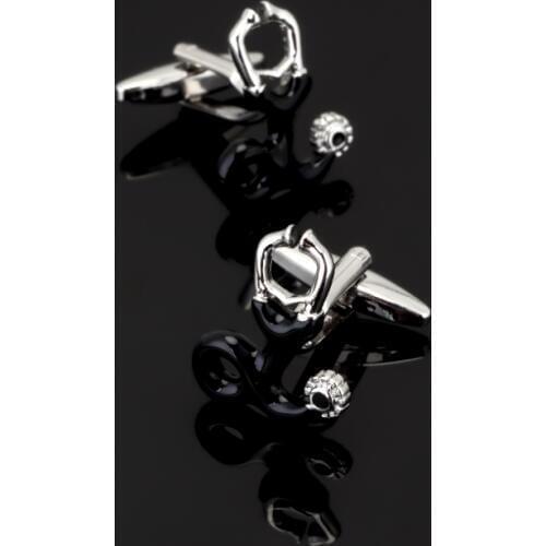 XK527 Mens shirts Cufflinks black stethoscope Cufflinks senior process 3 double sale free shipping