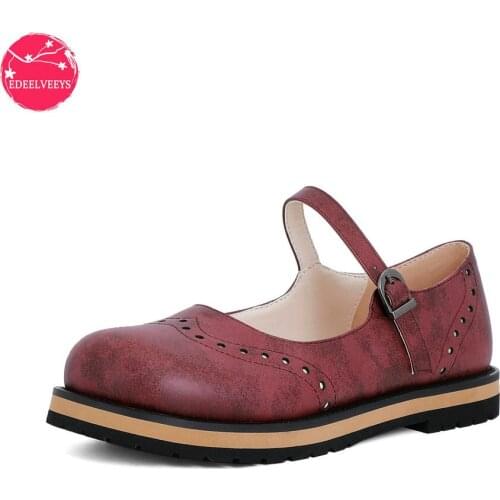 Womens Classic Vintage Mary Janes Lolita Flats Round Toe Oxfords Dress Shoes Rubber Sole Girls School Students Casual Wear