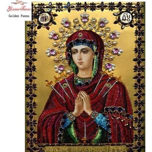 Golden Panno 5d Diy Cross Stitch Religion Icon of Leader Diamond Mosaic true religious men diamond embroidery rhinestone09
