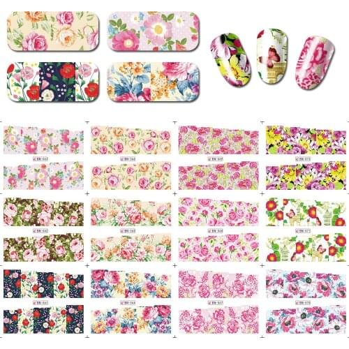 12sheets/lot 12Patterns Charming Fantastic PeonY Nail Water Decals Transfer Stickers Nail Sticker Nail Art Decoration BN061-72
