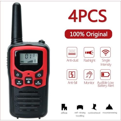 2/4PCS ABBREE Walkie Talkie Mini Portable Two Way Radio PMR 446/FRS Radio Long Range 8KM Communicator for hotel Restaurant