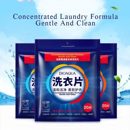 20Pcs Efficient Detergent Washing Powder Concentrate Liquido Para Lavar Ropa Multifunction Laundry Tablet Travel Laundry Powder