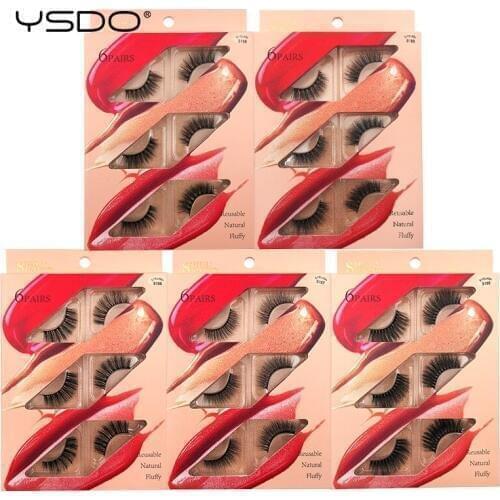 6 Pairs Natural Mink Eyelashes Volume 3D Mink Lashes Makeup Dramatic False Eyelashes Extension Cilios Maquiagem Soft Fake lashes