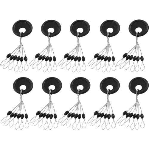 60Pcs 10Set S M L Black Rubber Space Beans Oval Stopper Fishing Bobber Float Catfish Flotador Fishing Float Folat Line Stops