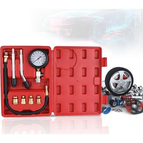 8PCS Gasoline Engine Compression Tester Cylinder Compression Gas Engine Set Automotive Tool Gauge for Car & Truck