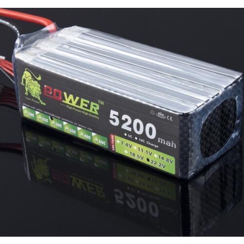 High Power 22.2V 5200mAh 30c lipo battery for RC Helicopter Quadcopter Toys Racing Parts 6s lipo Battery with T XT JST Plug 1pcs