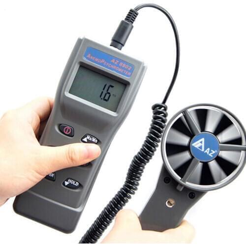 AZ8902 Digital Anemometer Remote Fan Air Flow Meter Wind Speed Temperature Humidity Barometric Pressure Meter Tester
