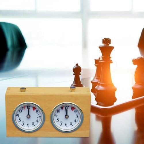 Wooden Competition Game Chess Clock Timer Gift Analog Chess Clock Timer Wind-Up Mechanical Accessories for Board Games