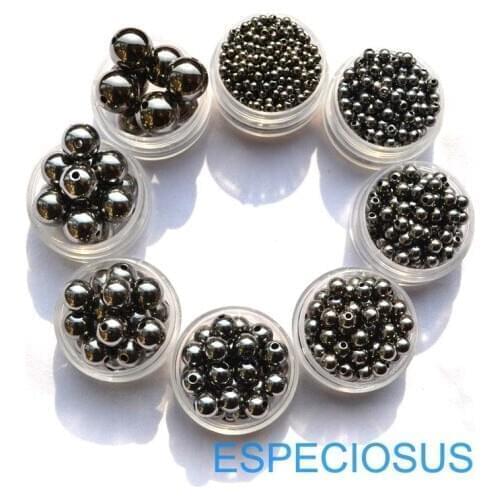DIY Jewelry Accessories Black Laquer Plated Acrylic Round Shape Beads From 3MM To 16MM Bracelet Making department CCB Fittings