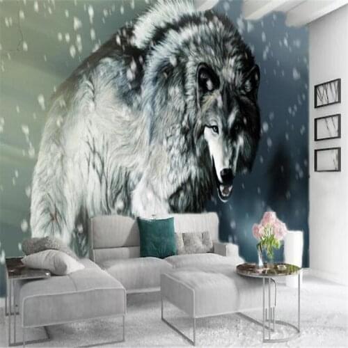 Home Decor 3d Wallcovering Wallpaper Sly Furious Wolf Living Room Bedroom Decorative Painting Modern Mural Beautiful Wall Paper