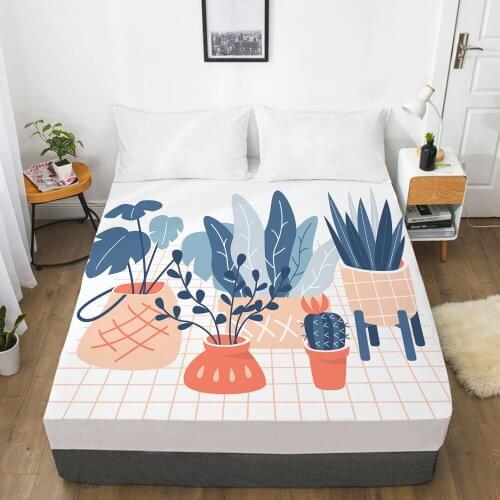 Elastic fitted sheet bed sheet With An Elastic Band 150/180/200/160*200 Mattress Cover Double Bed cover Nordic blue