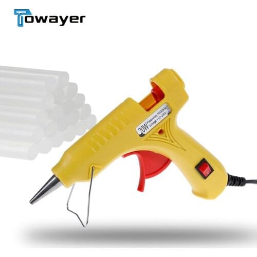 20W Hot Glue Gun with Glue Stick 7mm*200mm Glue Stick Mini Electric Gun Temp Heater Melt Graft Repair Tool Heat Temperature Tool