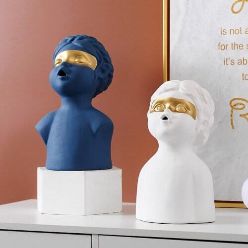 Nordic Creative Portrait Decoration Art Modern Living Room TV Cabinet Entrance Wine Cabinet Bookshelf Home Craft Decorations