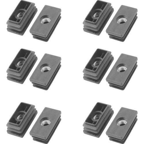 Leveling Feet Square Tube Inserts Kit Furniture Glide Adjustable Leveler 8mm Thread for Chair Leg - Pack of 4