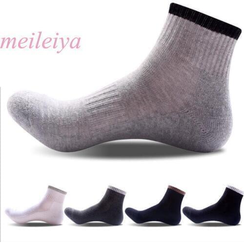 MEI LEI YA 5 Pairs / Bag High Quality Cotton Socks New Products for Men Casual Socks Half Pulled Middle Tube Thickened Socks