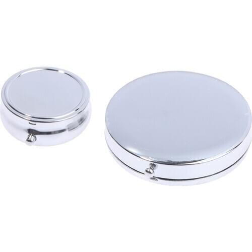 1/3Grids Metal Pill Box Tablet Holder Metal Round Medicine Case Small Case Tablet Pill Boxes Container