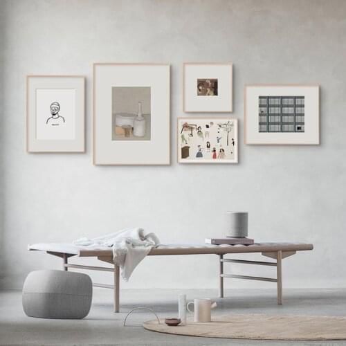 Minimalist modern small fresh Morandi art poster Nordic living room decorative painting picture hallway mural canvas print