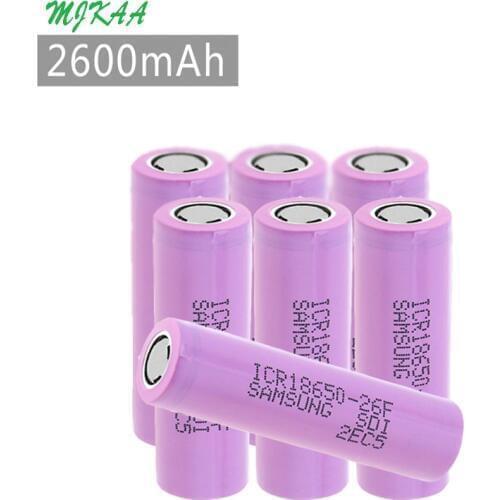 MJKAA 4/6PCS ICR18650 Lithium 2600mAh 3.7 V Li-ion Rechargeable Battery Flat Top Batteries For Toys Tools Flashlight
