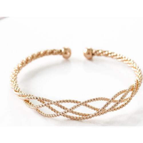 Fashion Knotted Hollo Twist Cuff Bracelet Gold Color Metal Opening Bracelet 2017 Simple Alloy Jewelry Gift