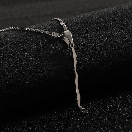 Stainless Steel Chile Map Pendant Necklaces Gold Color Republic of Chile Chain Jewelry