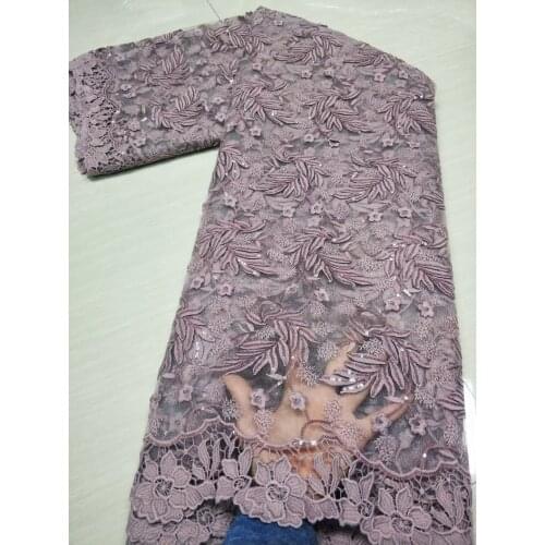 Nigerian Lace Fabric 2021 Fashion Sequined Lace For Wedding Latest African French Guipure Lace Embroidery High Auality 5yards