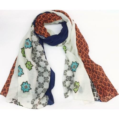 2019 New Vintage Flower Print Scarves Shawls Long Soft Floral Print Wrap Scarf Hijab 5 Color Free Shipping