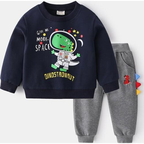 New Baby Clothes For Boys Dinosaur Long Sleeve Top Pants 2-Pieces Set Autumn Tracksuit Childrens Clothing Kids Outfit Sportwear