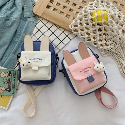 OkoLive New Nylon Small Bag Japanese Rabbit Radish Messenger Bag Lovely Cartoon Student Literature And Art Single Shoulder Bag