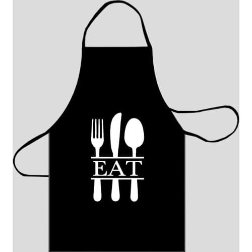 New Arrival Eat Pattern Apron Kitchen Aprons For Women Oxford Fabric Cleaning Pinafore Home Cooking Accessories Apron