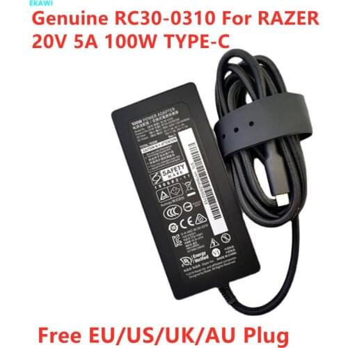 Genuine RC30-0310 20V 5A 100W TYPE-C RC30-03100100 15V 3A 9V 5V 3A AC Power Adapter For RAZER 100W Laptop Power Supply Charger