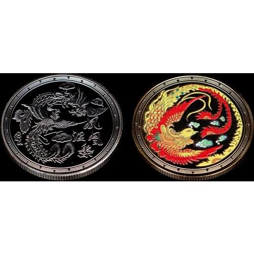 Chinese style Phoenix Nirvana Commemorative Coin A NEW Life Rebirth Medal Gold and Silver Coin Embossed Metal Craft Badge Gift