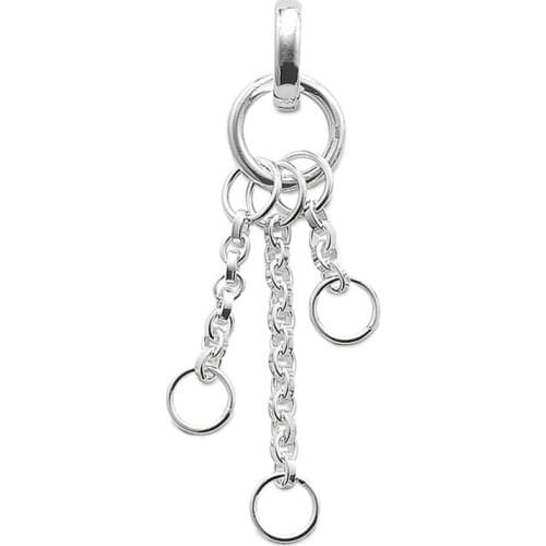 925 Sterling Silver Finding Charm Carrier with Three Crub Chains Fit Necklace Bracelet, Thomas Style Jewelry TS Gift For Women