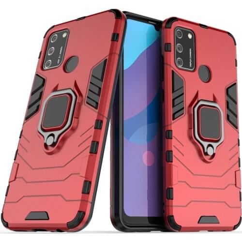 Impact Case for Huawei Honor 9A Armor Rubber Bumper Shockproof Car Holder Ring Stand Hard Case Cover Honor9A