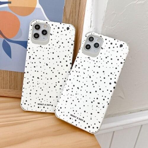 Polka Dots leather Shockproof Soft Silicone PU Phone Cases for iphone 11 12 Pro Max X XR XS 7 8 Plus fashion Black White Cover