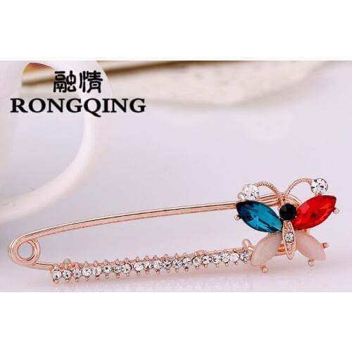 RONGQING 12pcs/lot Zircon Flowers brooch For Women simulatde pearl jewelry gifts broochs wholesale for mom wife girl friend